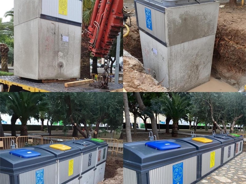 Suministro e instalación de Contenedores semisoterrados MOLOK en Miramar (Comunidad Valenciana)